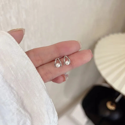 Teardrop Pearl Stud Earrings