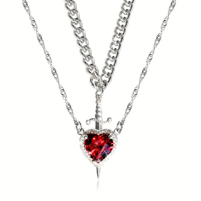 Heart and Sword Necklace product render showing pendant design and details
