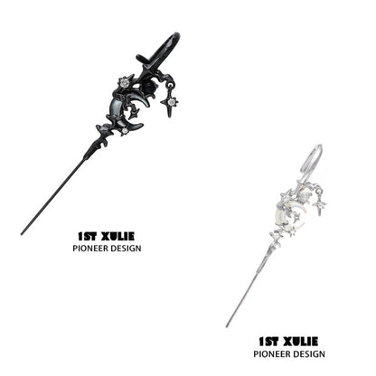 MYTH OF THE MOON 18K Platinum /24K Gold Ear Hook Needle Piercing Earring™