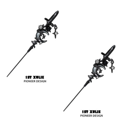MYTH OF THE MOON 18K Platinum /24K Gold Ear Hook Needle Piercing Earring™