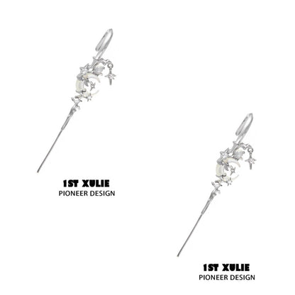 MYTH OF THE MOON 18K Platinum /24K Gold Ear Hook Needle Piercing Earring™