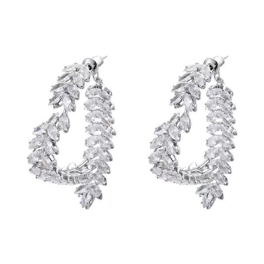 Wheat Cross Heart Earrings