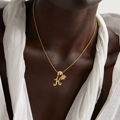 Gold Letter Necklace A to Z