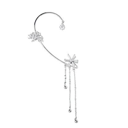 Rotating Floral Tassel Ear Cuffs