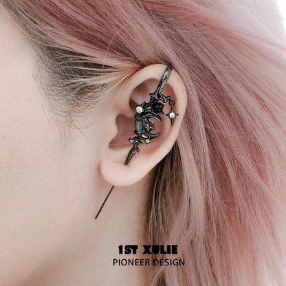 MYTH OF THE MOON 18K Platinum /24K Gold Ear Hook Needle Piercing Earring™