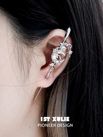 MYTH OF THE MOON 18K Platinum /24K Gold Ear Hook Needle Piercing Earring™