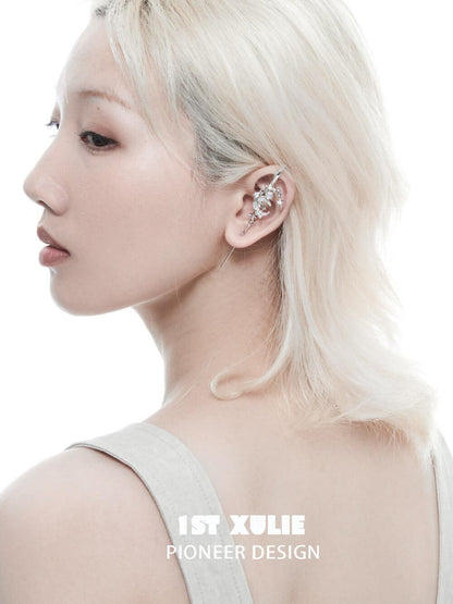 MYTH OF THE MOON 18K Platinum /24K Gold Ear Hook Needle Piercing Earring™